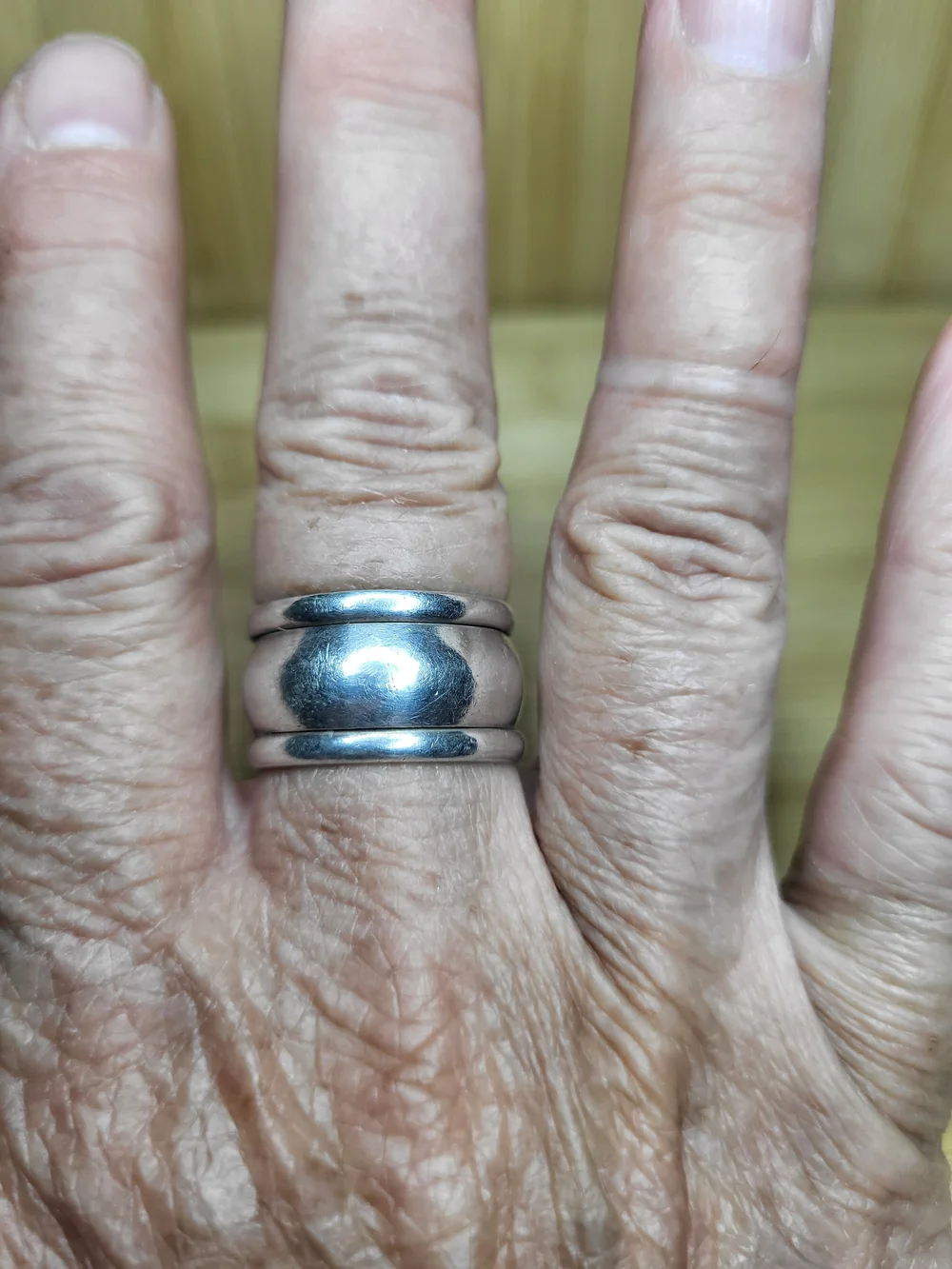 Vintage Solid 925 Sterling Silver Women's Wide Band Ring Sz9